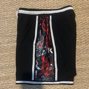 Nike Black Shorts with Red and White Details